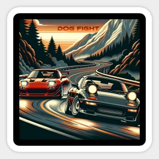 Touge Dog fight Sticker